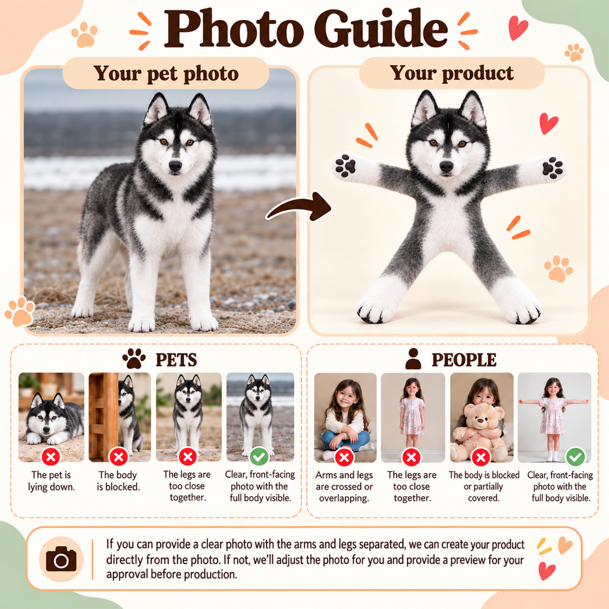 Personalized Husky Photo Pet Squishy Toy Poseable Plush Doll, Funny Gift For Dog Mom, Dad, Pet Lover T1807 T24 TL06
