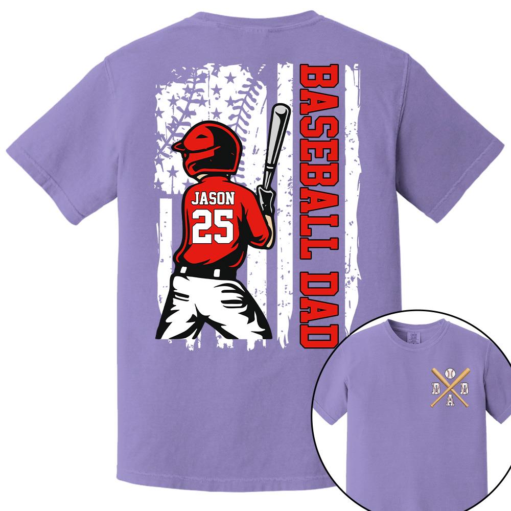 Best Dad Ever Personalized Ballpark Dad Shirt, Custom Baseball Softball Dad Tee, Father's Day Gift Na02 Hv01