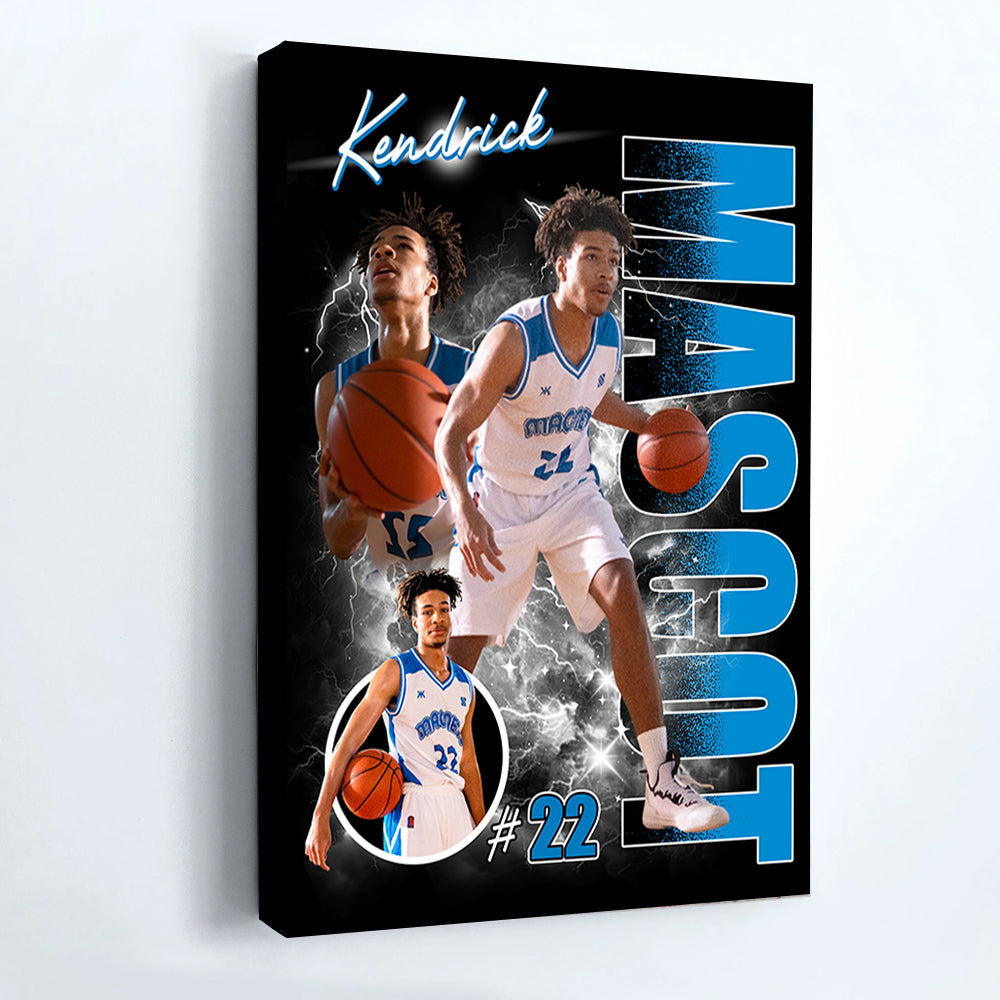 Custom Photo Basketball Player Poster - Personalized Team Name School Name Bootleg Poster T1807