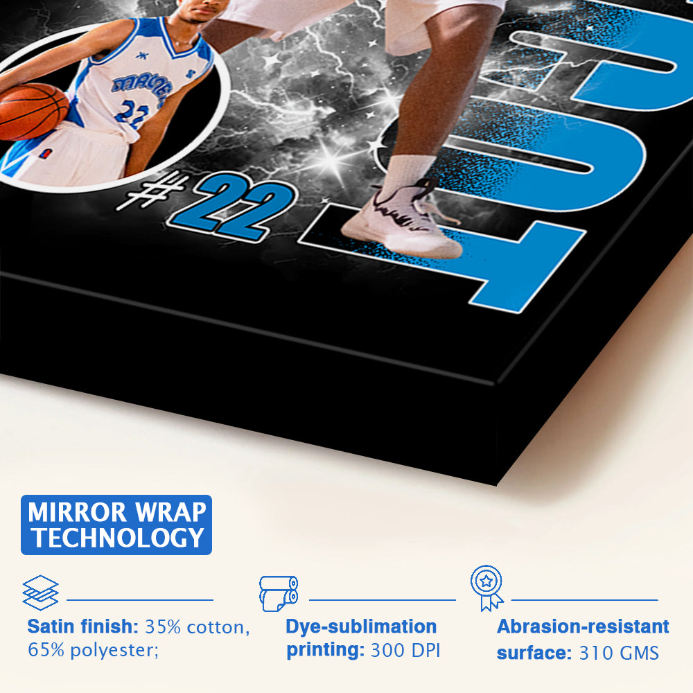 Custom Photo Basketball Player Poster - Personalized Team Name School Name Bootleg Poster T1807