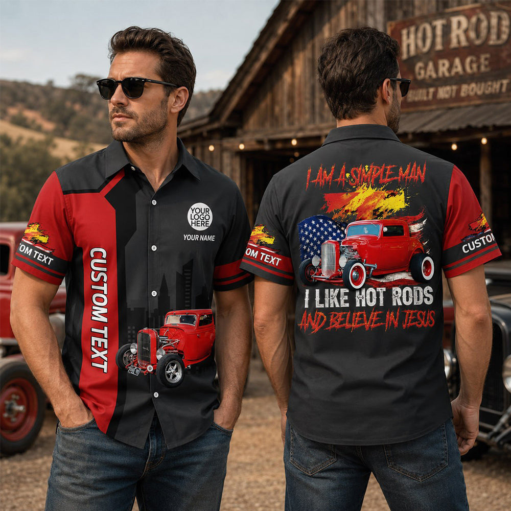 Like Hot Rod And Believe In Jesus - Custom Photo Hot Rod Hawaiian Shirt A2110 Pt99