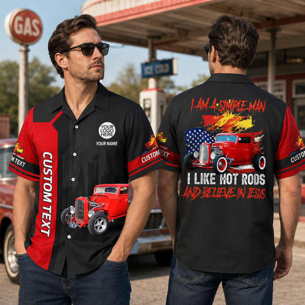 Like Hot Rod And Believe In Jesus - Custom Photo Hot Rod Hawaiian Shirt A2110 Pt99