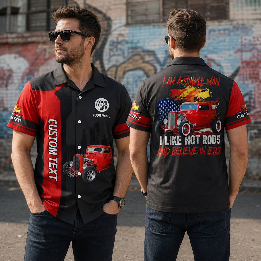 Like Hot Rod And Believe In Jesus - Custom Photo Hot Rod Hawaiian Shirt A2110 Pt99