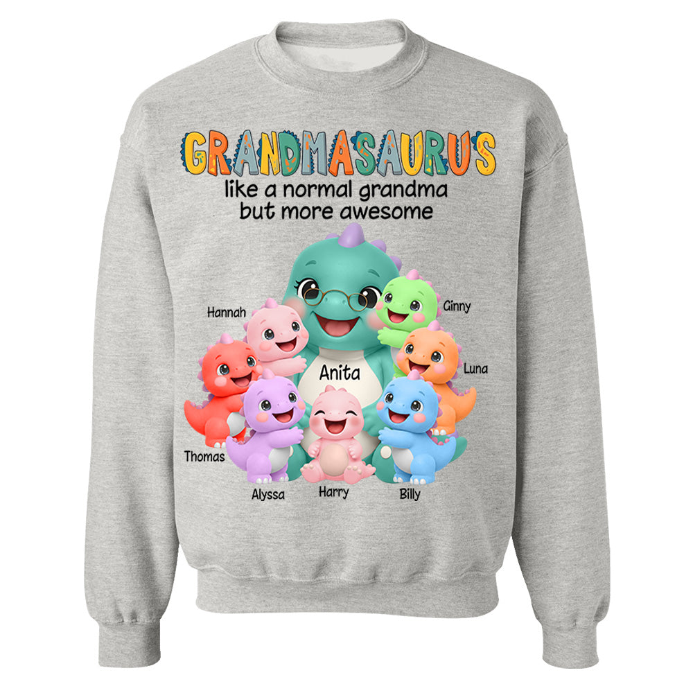 Grandmasaurus And Grandkids, Custom Shirt Gift For Grandma, Gift for Grandma Tshirt Sweatshirt MI209 Li29