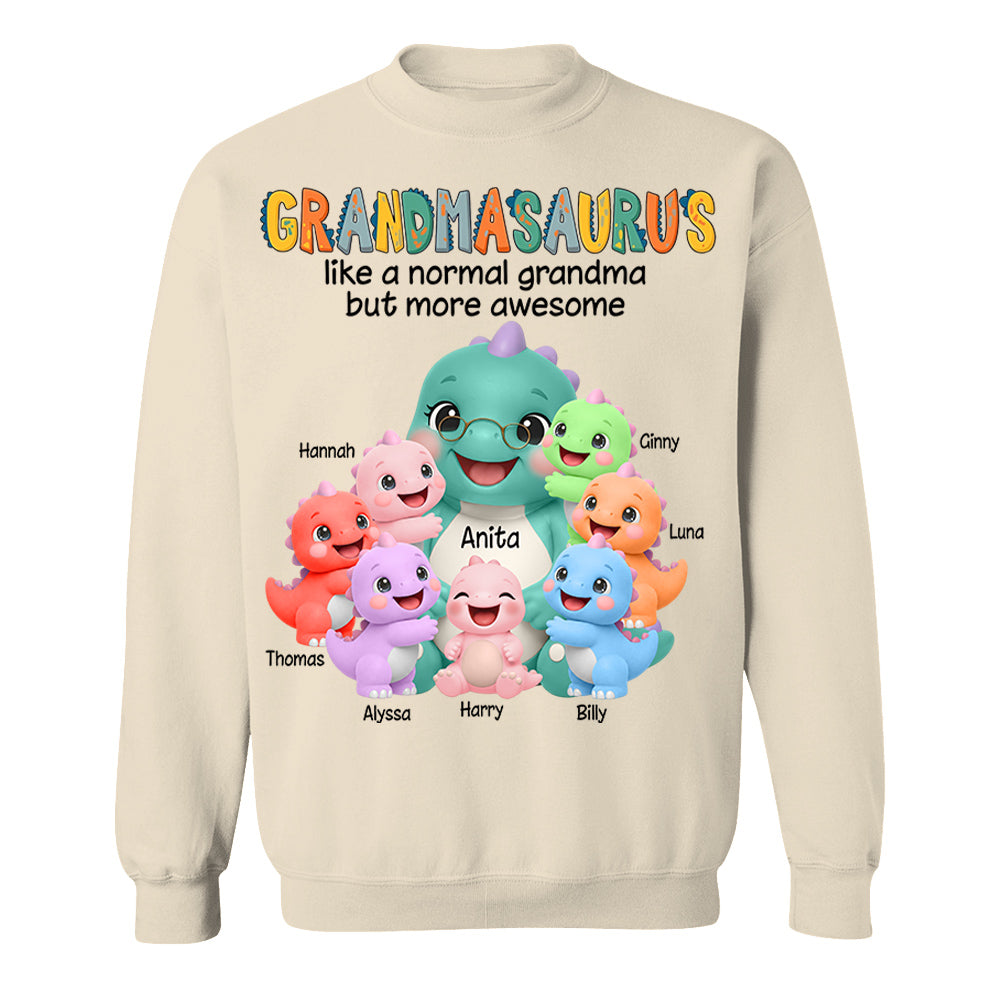 Grandmasaurus And Grandkids, Custom Shirt Gift For Grandma, Gift for Grandma Tshirt Sweatshirt MI209 Li29