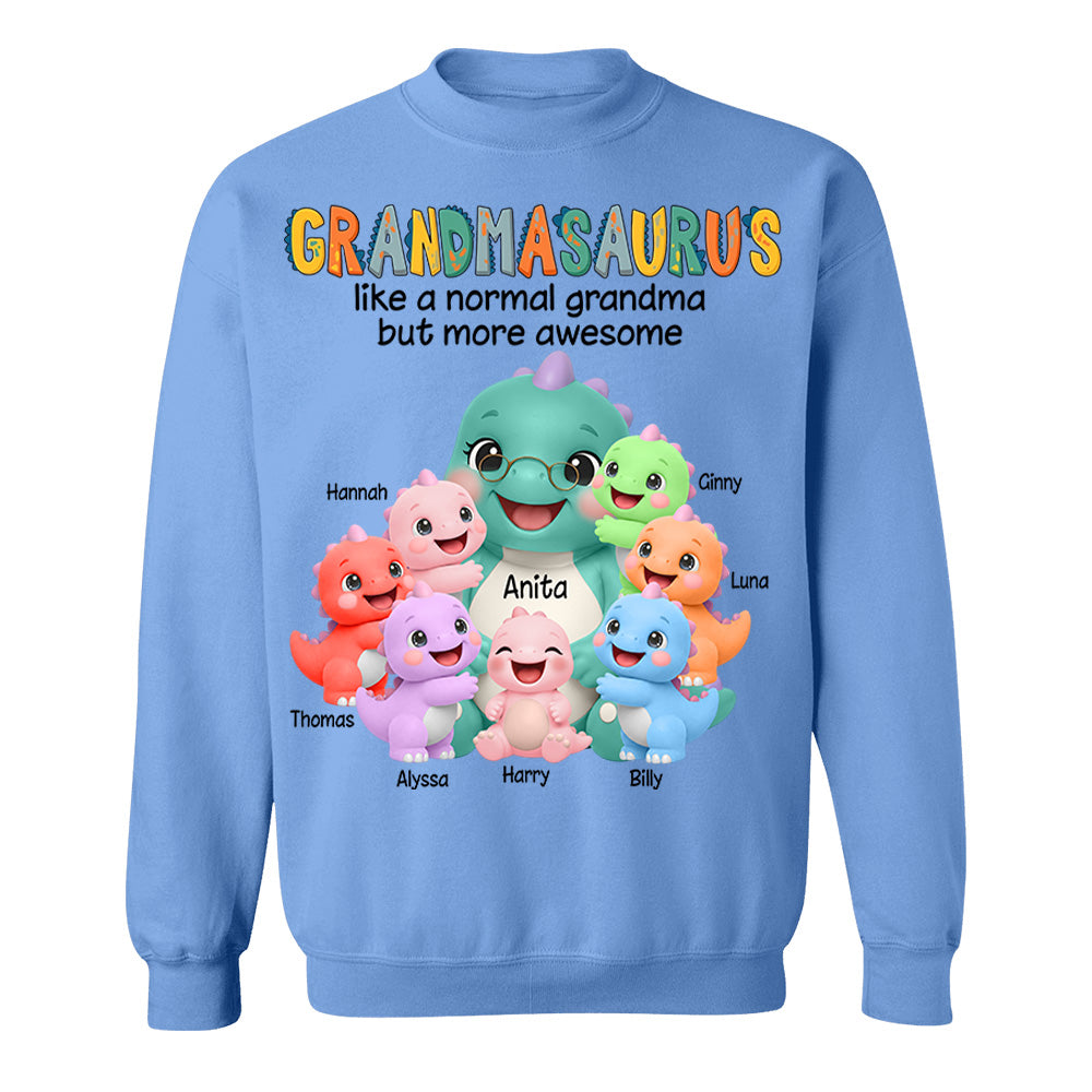 Grandmasaurus And Grandkids, Custom Shirt Gift For Grandma, Gift for Grandma Tshirt Sweatshirt MI209 Li29