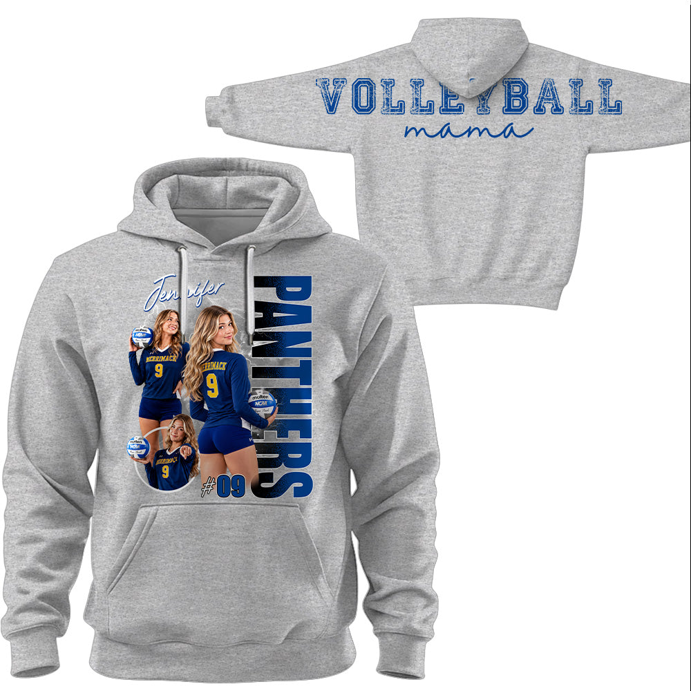 Personalized Volleyball Mom Sweatshirt, Custom Large Back Graphic, Gift For Volleyball Mom Volleyball Family Volleyball Lovers MI209 T24