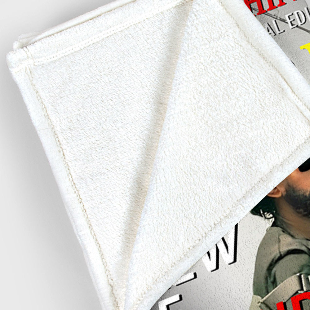 Custom Photo Hooked On Greatness Fishing Magazine Cover Blanket, Personalized Fishing Gifts for Men, Funny Gift for Fisherman