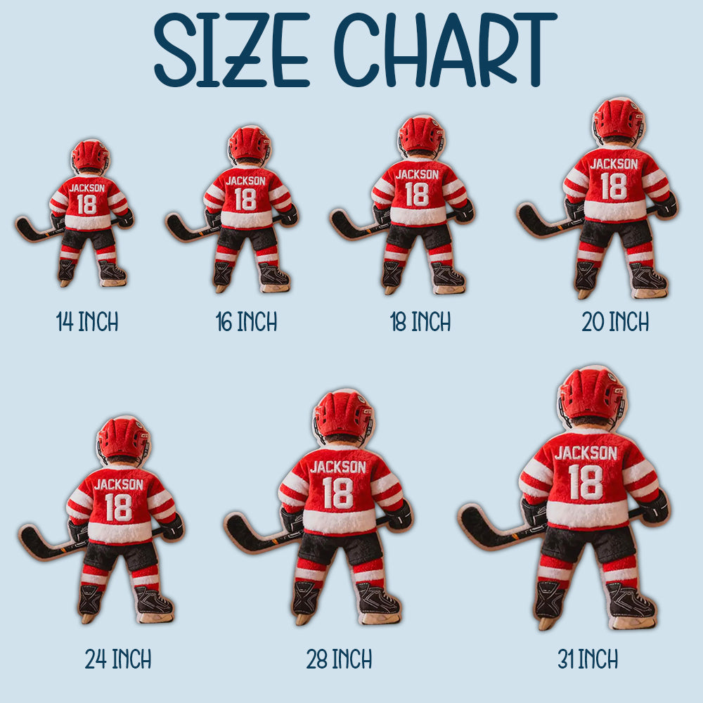 Personalized Hockey Player Pillow Custom Name Number Flat Printed  Kids Sports Cushion Team Uniform Gift Room Decor Li29
