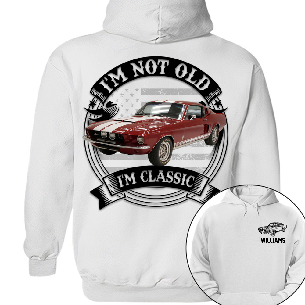 I'm Not Old I'm Classic Mustang Fastback Graphic Personalized Car's Photo Quarter Shirt