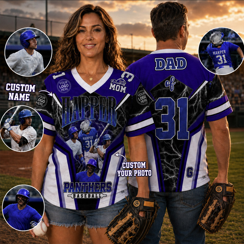 Personalized All Over Print Baseball Jersey Custom Photo, Gift For Baseball Mom Grandma Sport Family MI209 Nh00