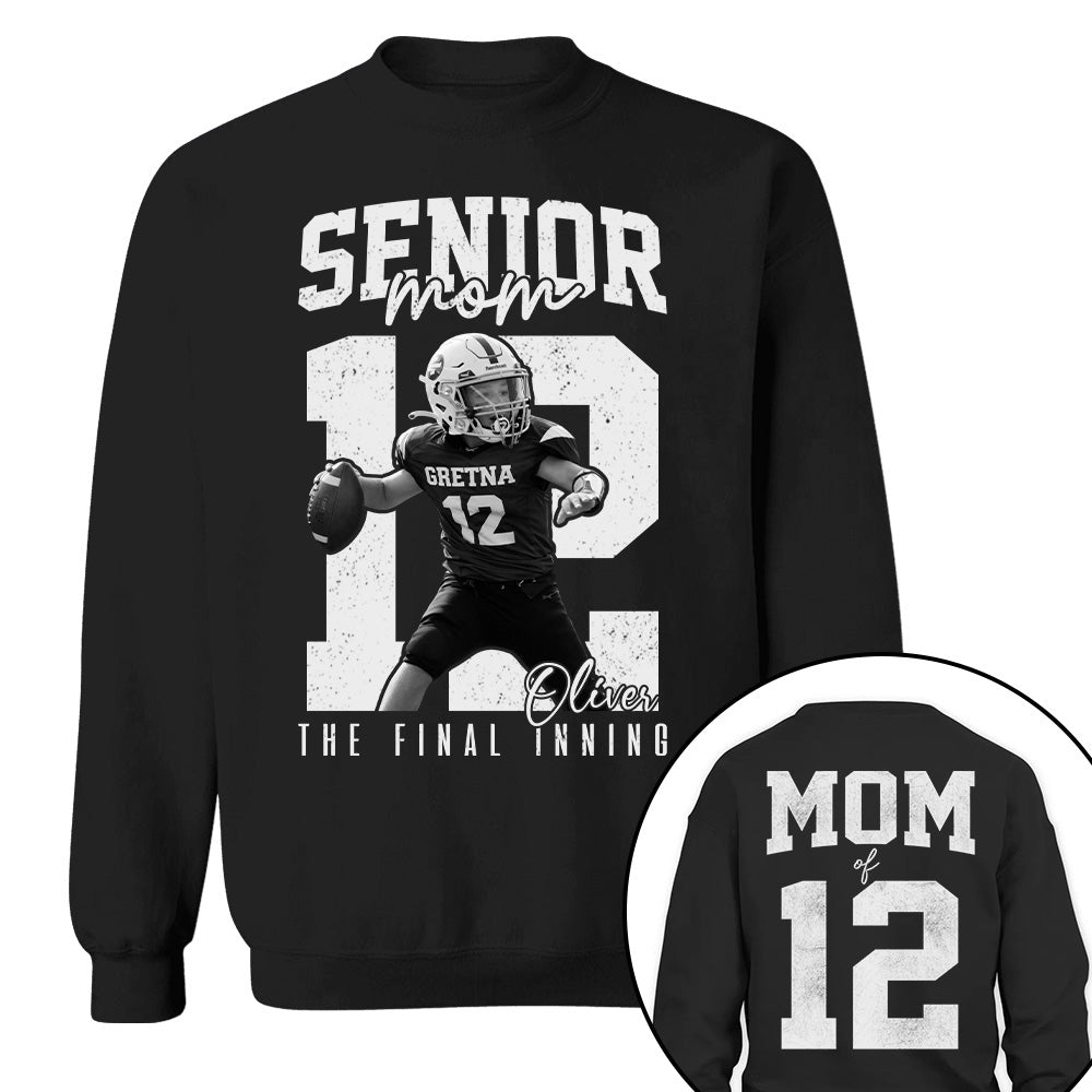 Senior Football Mom Shirt, The Final Inning, Custom Photo Player Football Mom Shirt, Senior Football Mom Gift T1807
