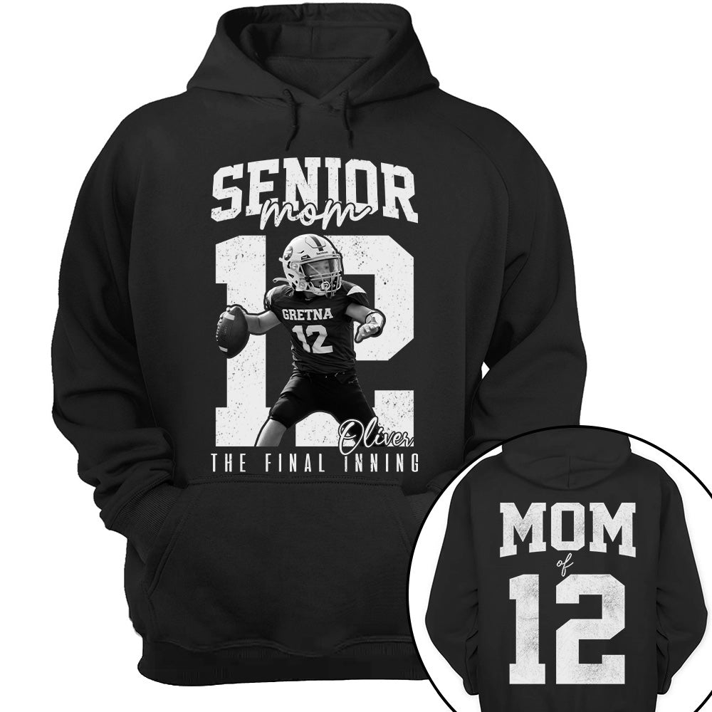 Senior Football Mom Shirt, The Final Inning, Custom Photo Player Football Mom Shirt, Senior Football Mom Gift T1807