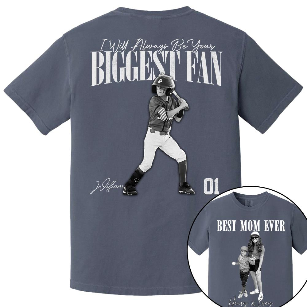 Best Mom Ever – I’ll Always Be Your Biggest Fan - Mother’s Day Washed Tee, Retro Bootleg Shirt for Baseball Moms Na02 Nh00