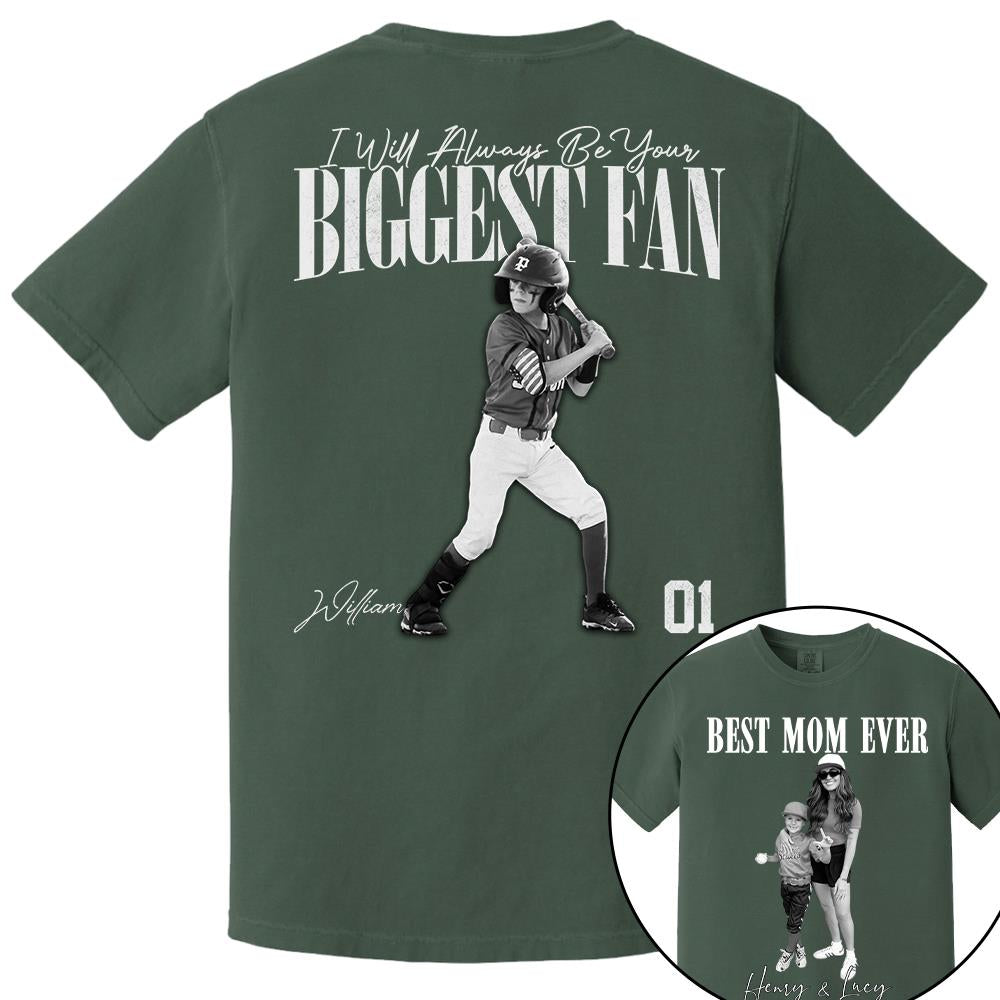 Best Mom Ever – I’ll Always Be Your Biggest Fan - Mother’s Day Washed Tee, Retro Bootleg Shirt for Baseball Moms Na02 Nh00