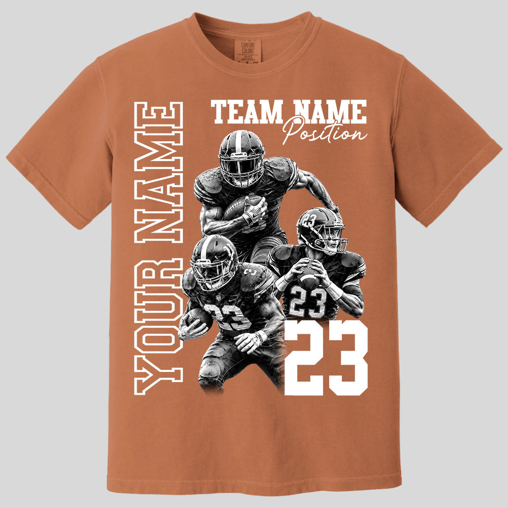 Customized American Football Photos Collage Shirt, Personalized Football Shirt With Name & Number, Football Team Gift Na02 Pt99
