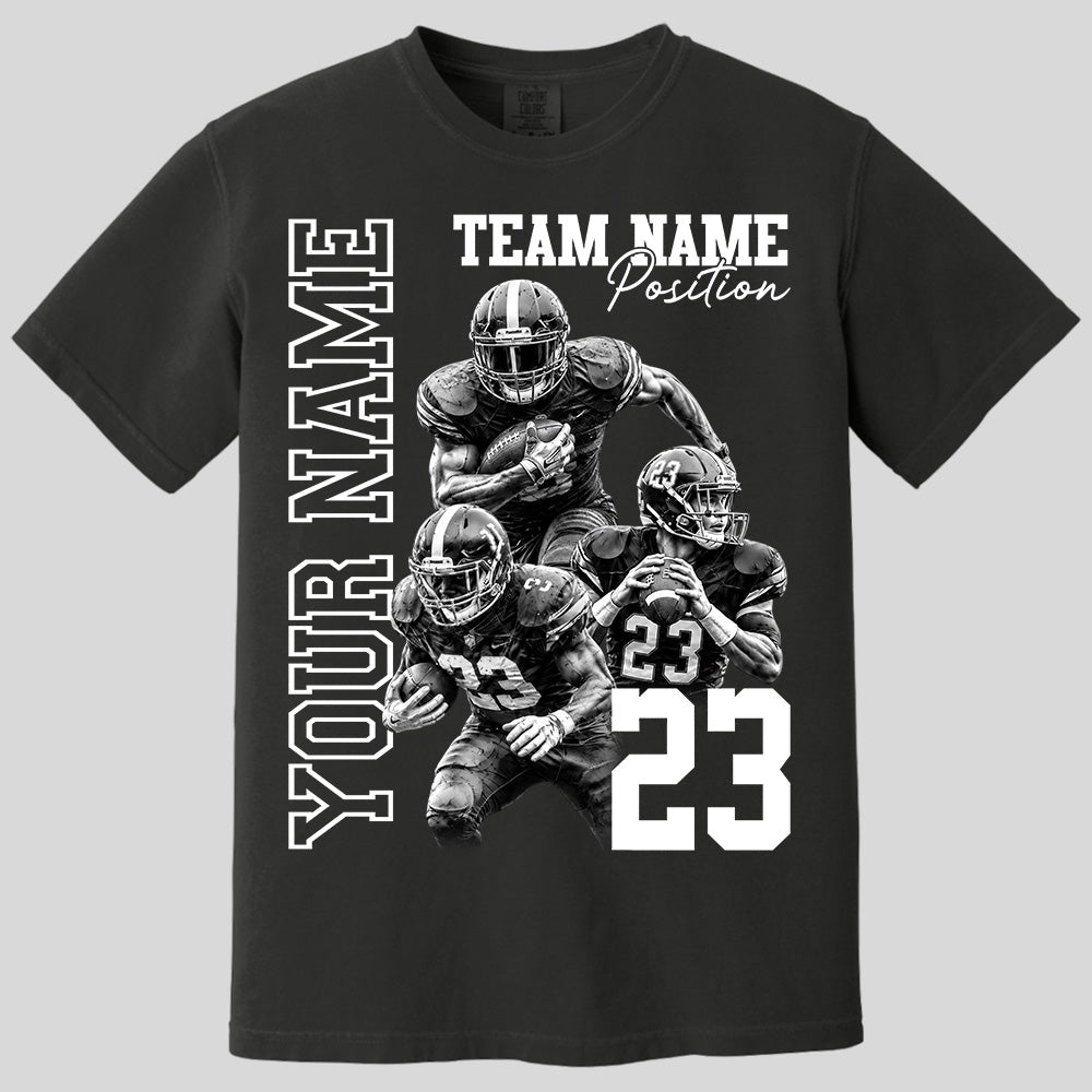 Customized American Football Photos Collage Shirt, Personalized Football Shirt With Name & Number, Football Team Gift Na02 Pt99