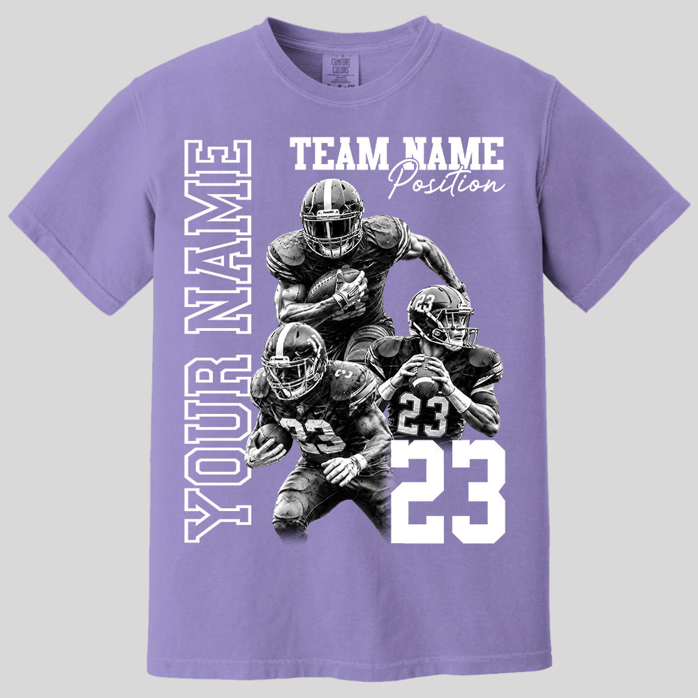 Customized American Football Photos Collage Shirt, Personalized Football Shirt With Name & Number, Football Team Gift Na02 Pt99