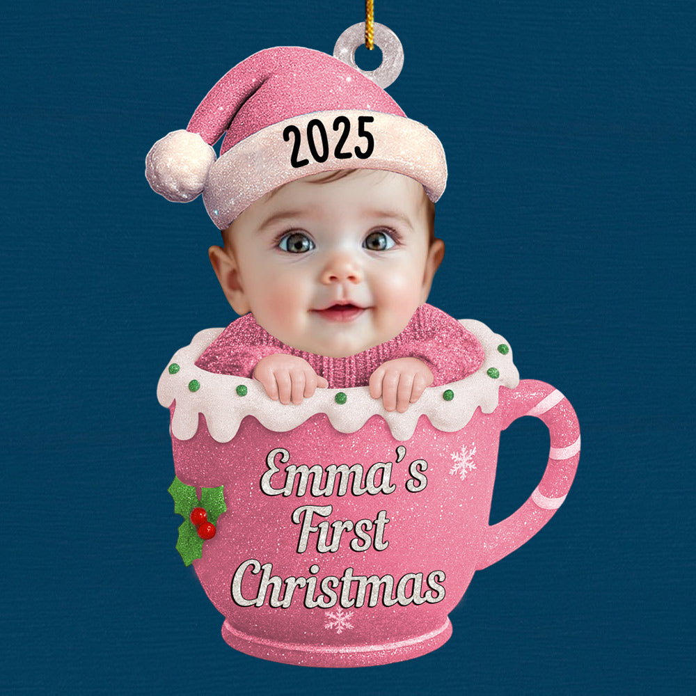 Baby Christmas 3D Effect Baby's First Christmas - Personalized Acrylic Ornament NA04 Li29