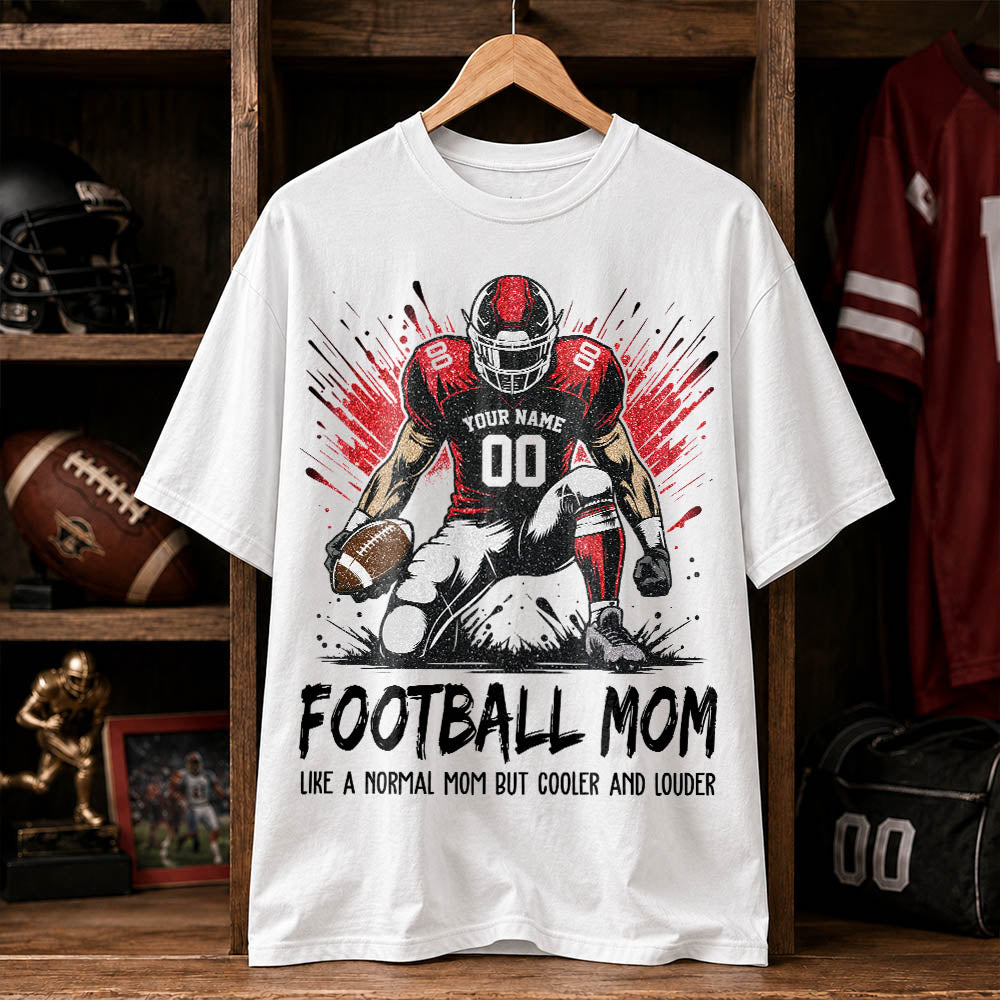 Personalized Football Mom Shirt Like A Normal Mom But Cooler And Louder Gift For Sport Family T1807 Pt99 