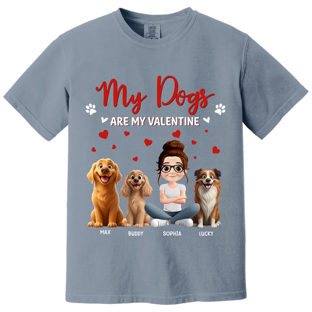 My Dog Is My Valentine, Personalized Shirt For Dog Mom, Dog Dad, Gift For Dog Lover T1807 Hv01