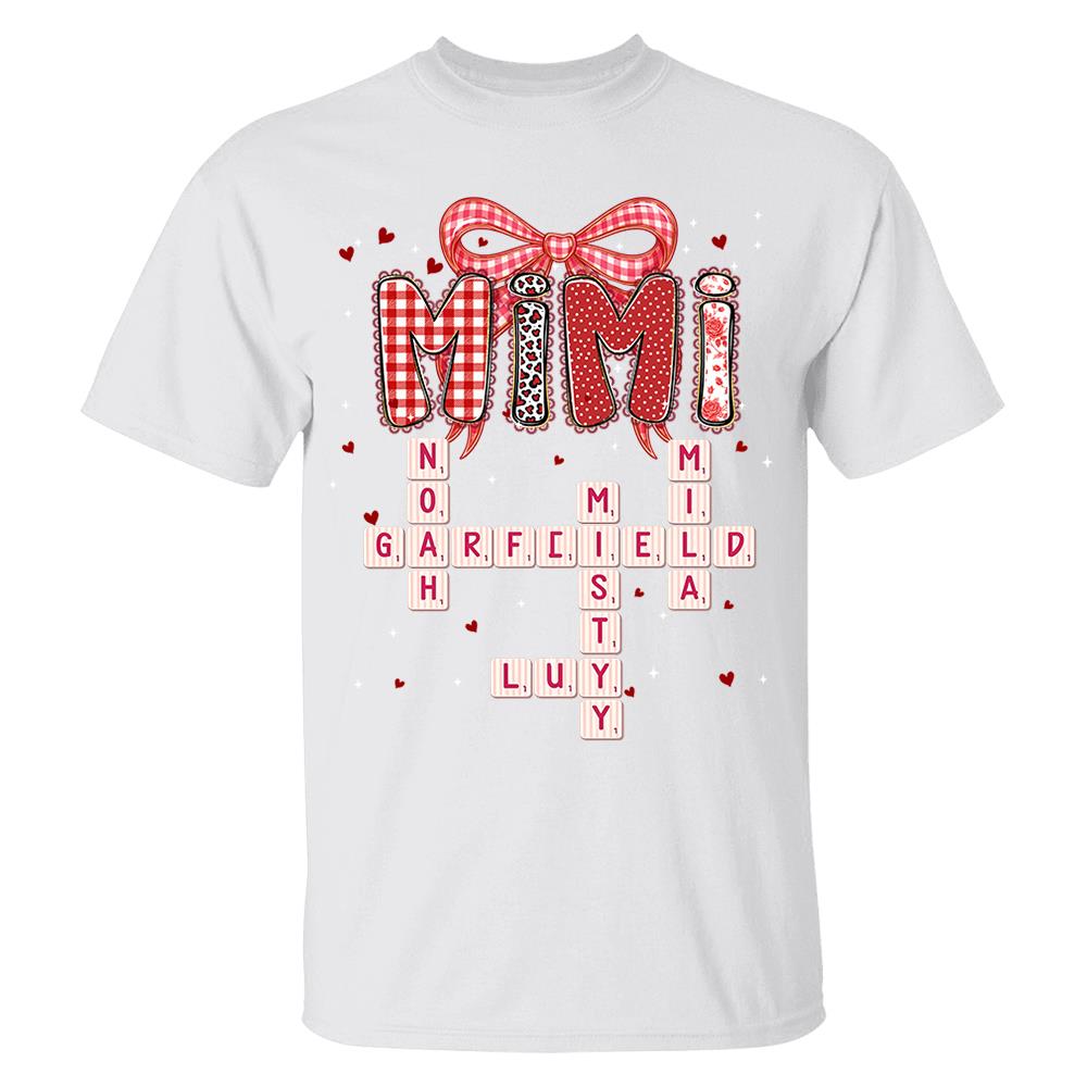 Personalized Mama Gigi Nana Crossword Valentine Shirt