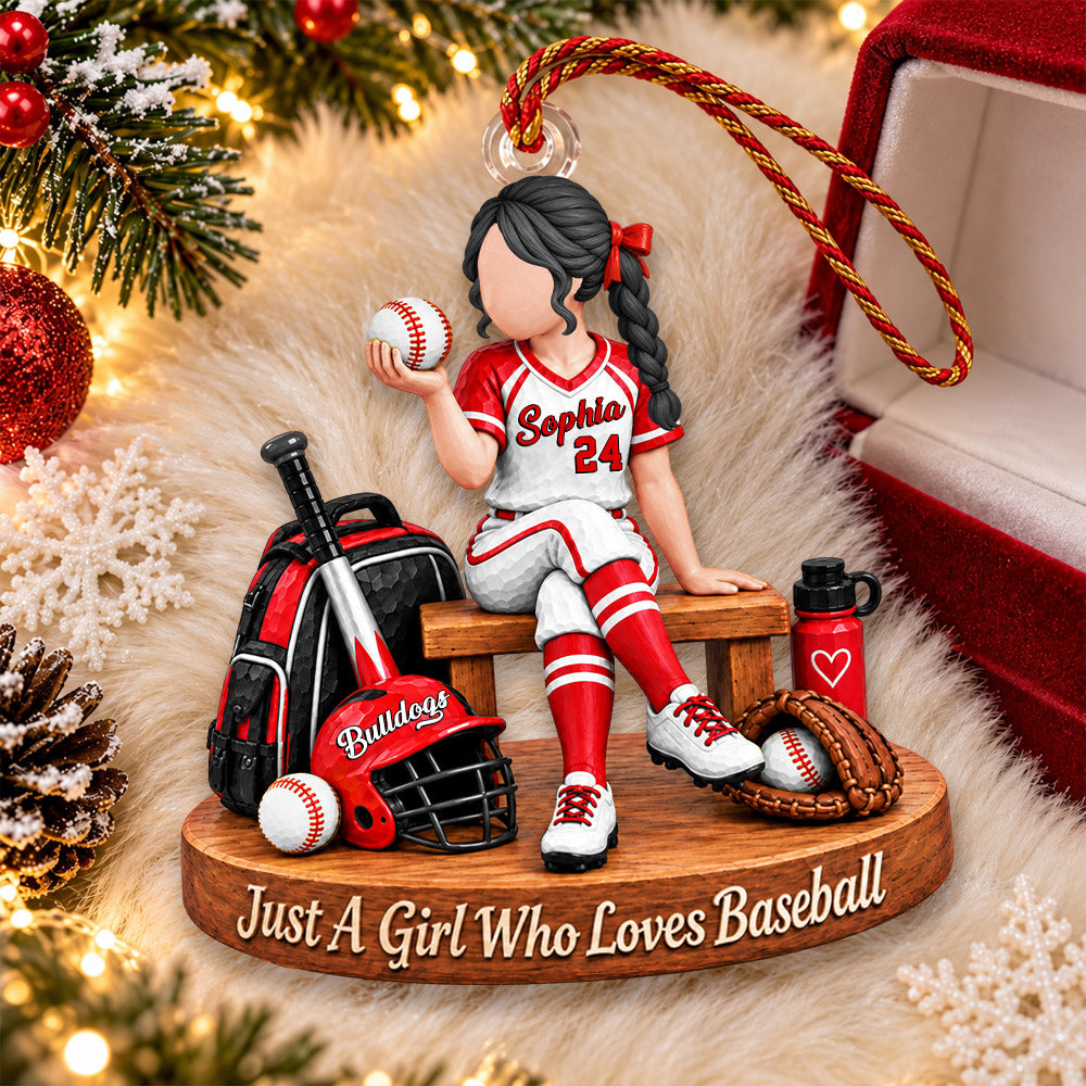 Just A Girl Who Loves Baseball, Personalized Baseball Ornament, Custom Player Name Gift, Gift For Baseball Players Baseball Lover MI209 Nh00