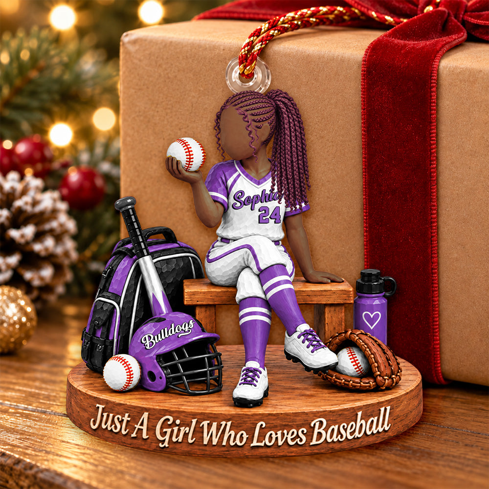 Just A Girl Who Loves Baseball, Personalized Baseball Ornament, Custom Player Name Gift, Gift For Baseball Players Baseball Lover MI209 Nh00