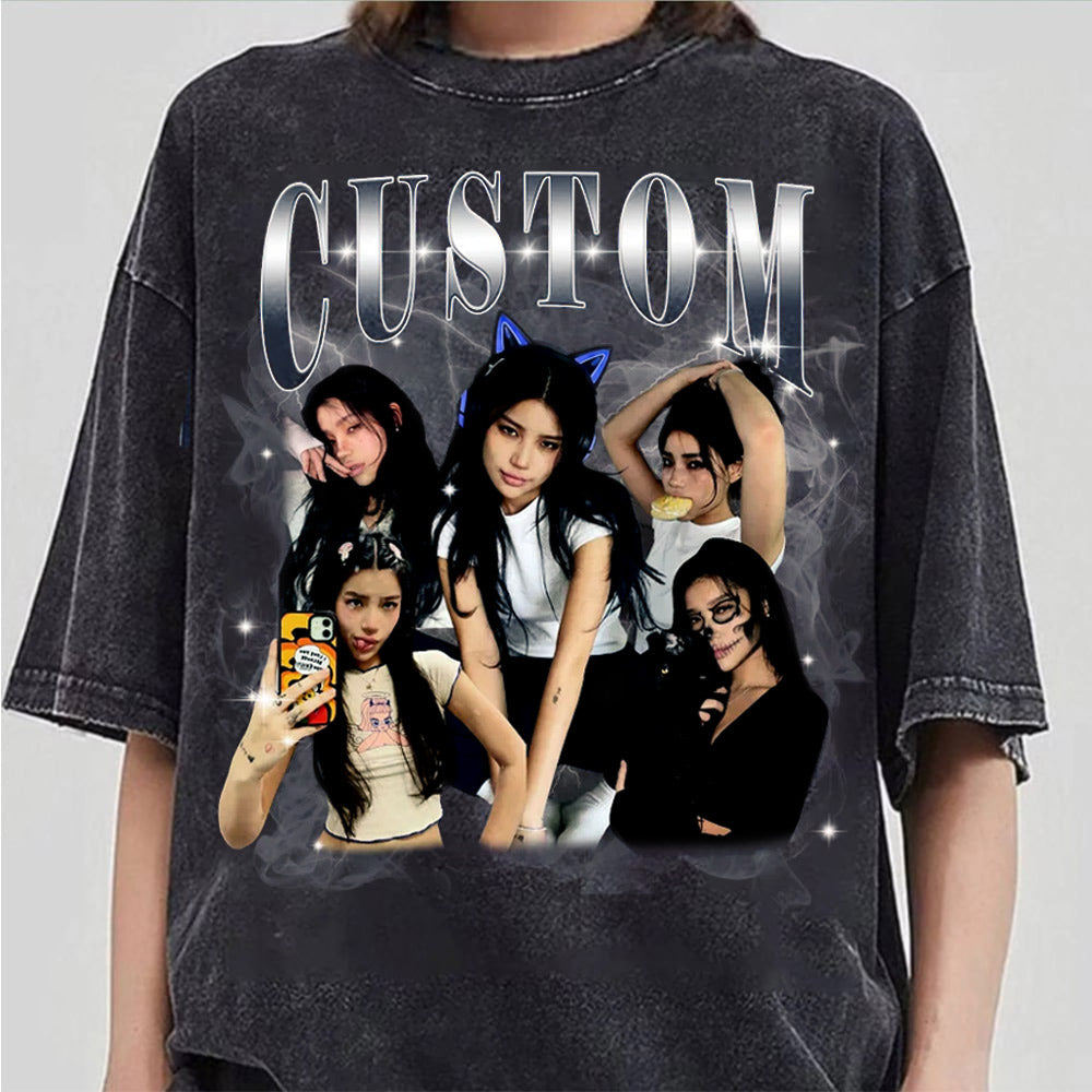 Custom Graphic Photo Vintage Bootleg Shirt, Family Bootleg Graphic Shirt