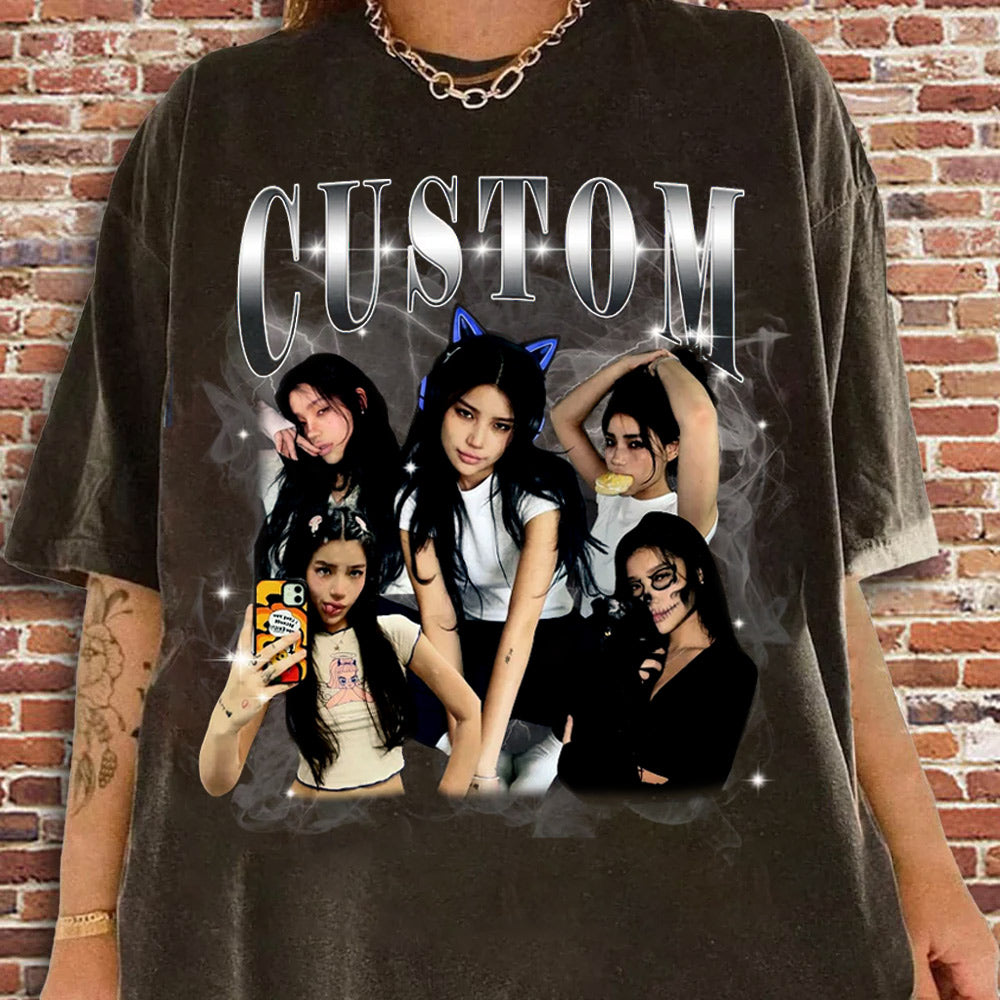 Custom Graphic Photo Vintage Bootleg Shirt, Family Bootleg Graphic Shirt