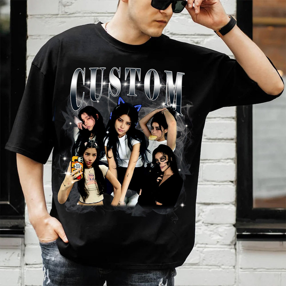 Custom Graphic Photo Vintage Bootleg Shirt, Family Bootleg Graphic Shirt