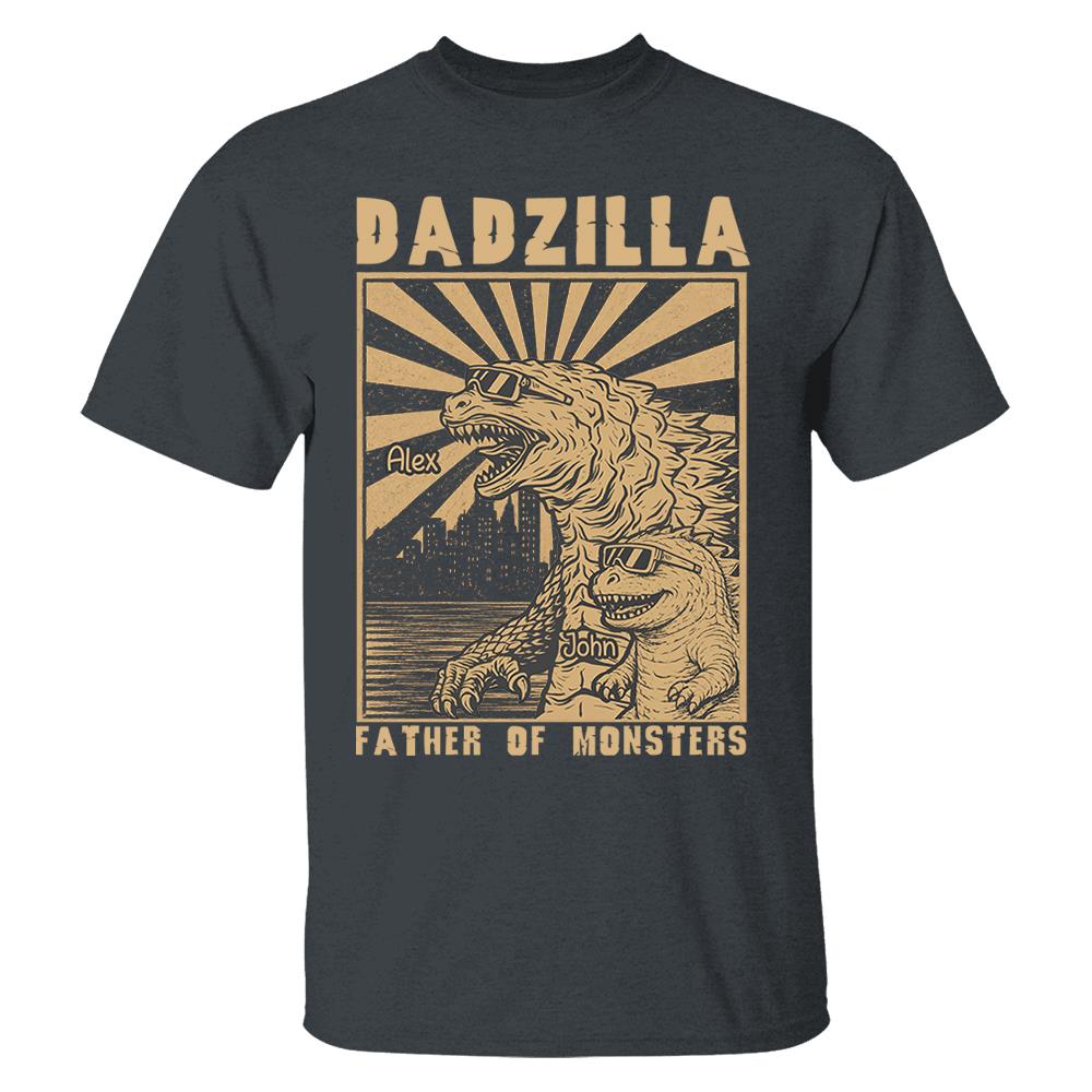 Dadzilla Father Of Monsters Personalized Dadzilla T-Shirt Father Day Gifts for Dad Funny Papa Tshirt Cool Daddy Dinosaur Tee Na02 Nh00