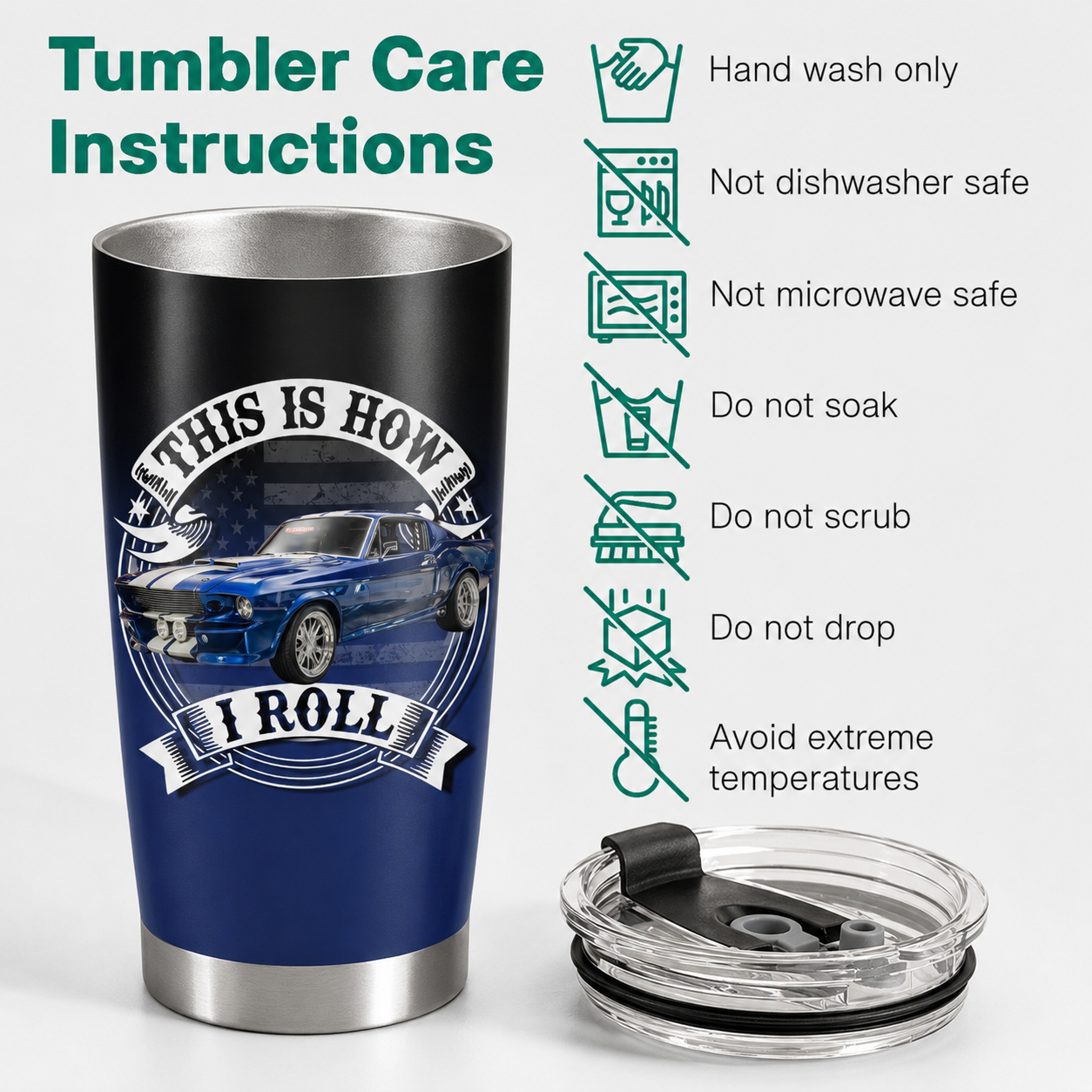 Custom Classic Car Photo Tumbler - Gift for Car Lovers A2110 Pt99