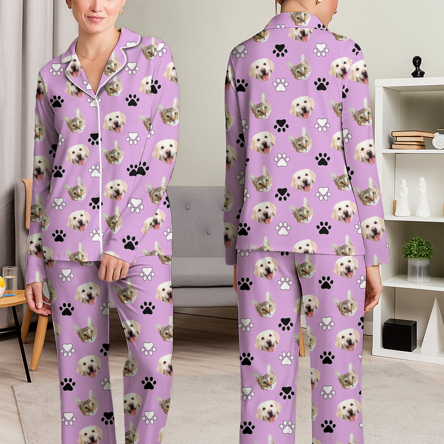 Personalized Dog Cat With Paw Christmas Pajamas For Pet Lover T1807 Hv01