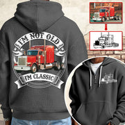 I'm Not Old I'm Classic Peterbilt 379 Graphic Personalized Car's Photo Quarter Zip Hoodie Hv01