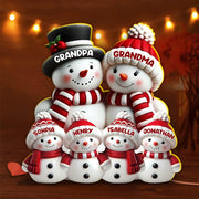 Cozy Snowman Family Acrylic Light Box for Holiday Décor, Heartwarming Atmosphere, Perfect Gift for Grandparents