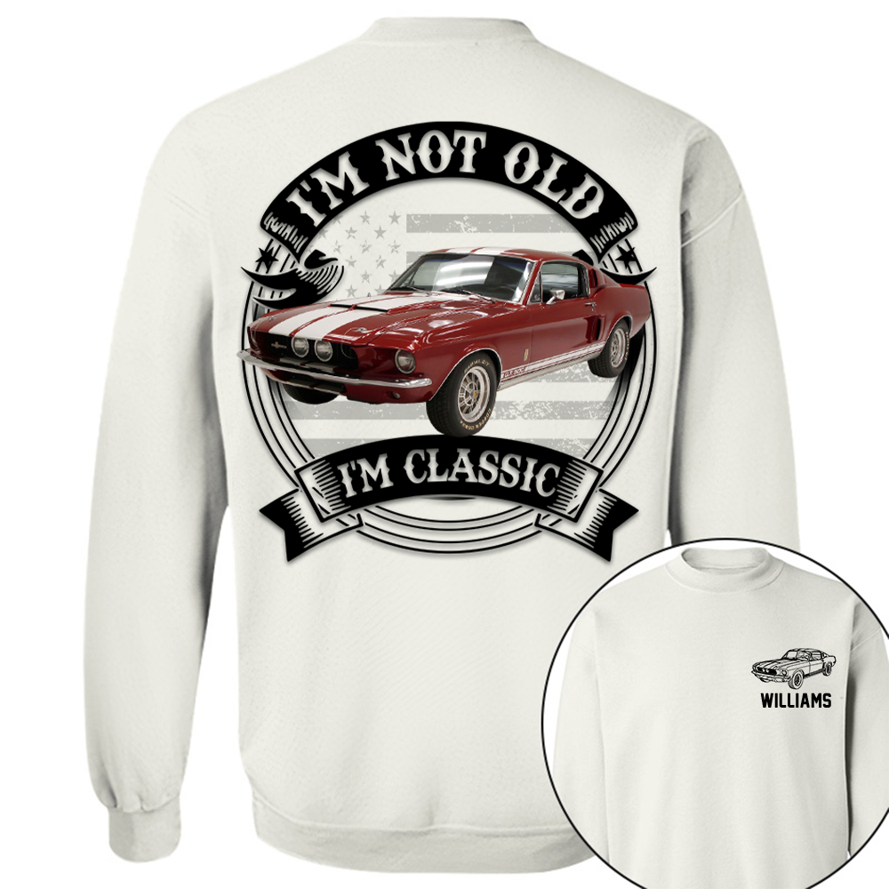 I'm Not Old I'm Classic Mustang Fastback Graphic Personalized Car's Photo Quarter Shirt