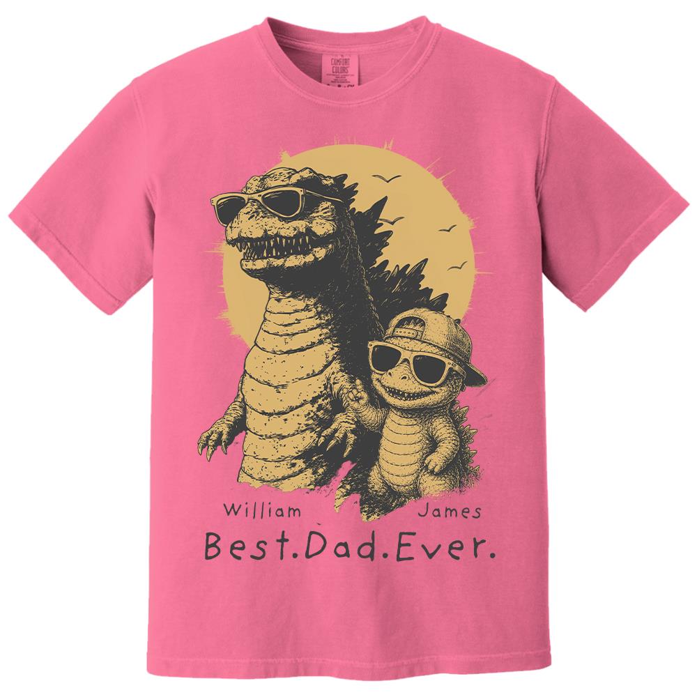 Personalized Best Dad Ever Dadzilla T-Shirt Father Day Gifts for Dad Funny Papa Tshirt Cool Daddy Dinosaur Tee New Art Hv01