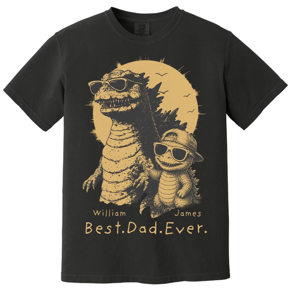 Personalized Best Dad Ever Dadzilla T-Shirt Father Day Gifts for Dad Funny Papa Tshirt Cool Daddy Dinosaur Tee New Art Hv01