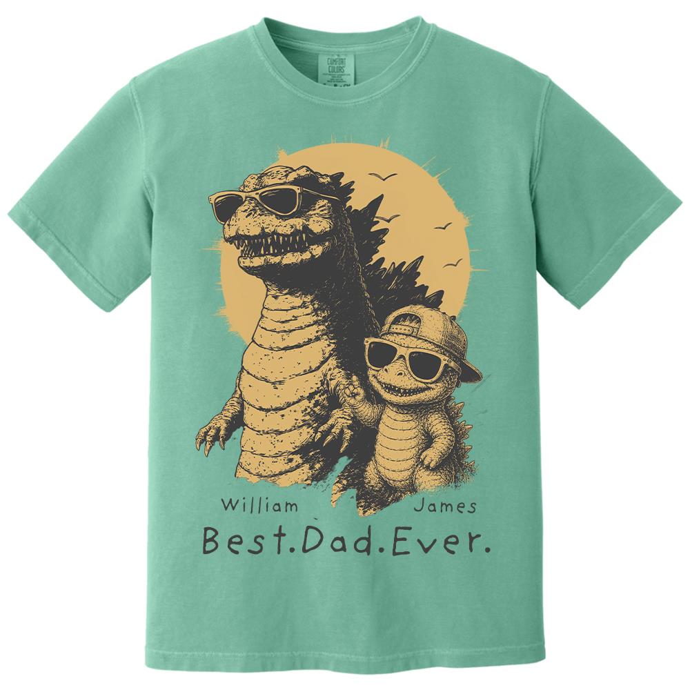 Personalized Best Dad Ever Dadzilla T-Shirt Father Day Gifts for Dad Funny Papa Tshirt Cool Daddy Dinosaur Tee New Art Hv01