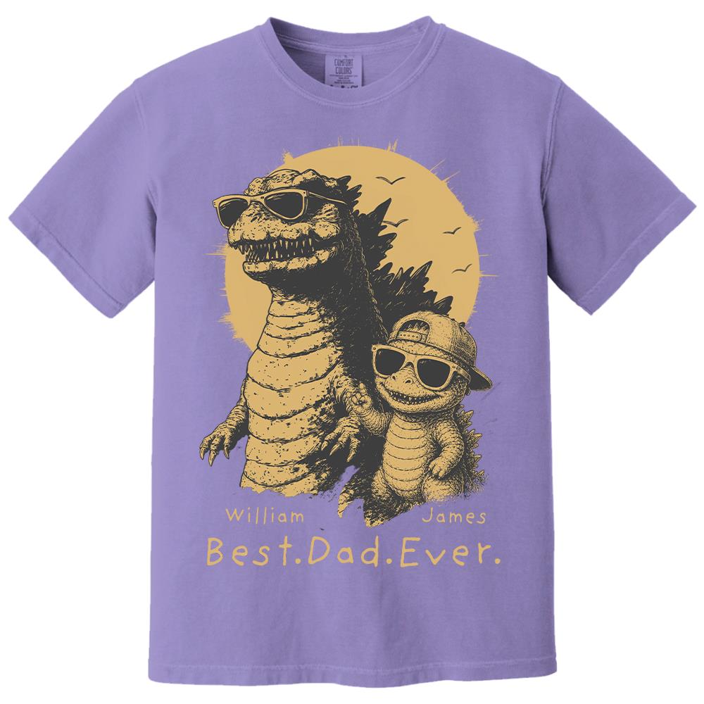 Personalized Best Dad Ever Dadzilla T-Shirt Father Day Gifts for Dad Funny Papa Tshirt Cool Daddy Dinosaur Tee New Art Hv01