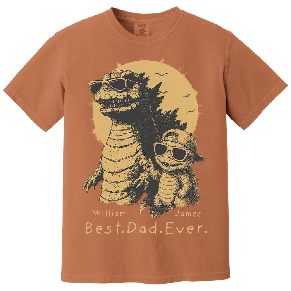Personalized Best Dad Ever Dadzilla T-Shirt Father Day Gifts for Dad Funny Papa Tshirt Cool Daddy Dinosaur Tee New Art Hv01