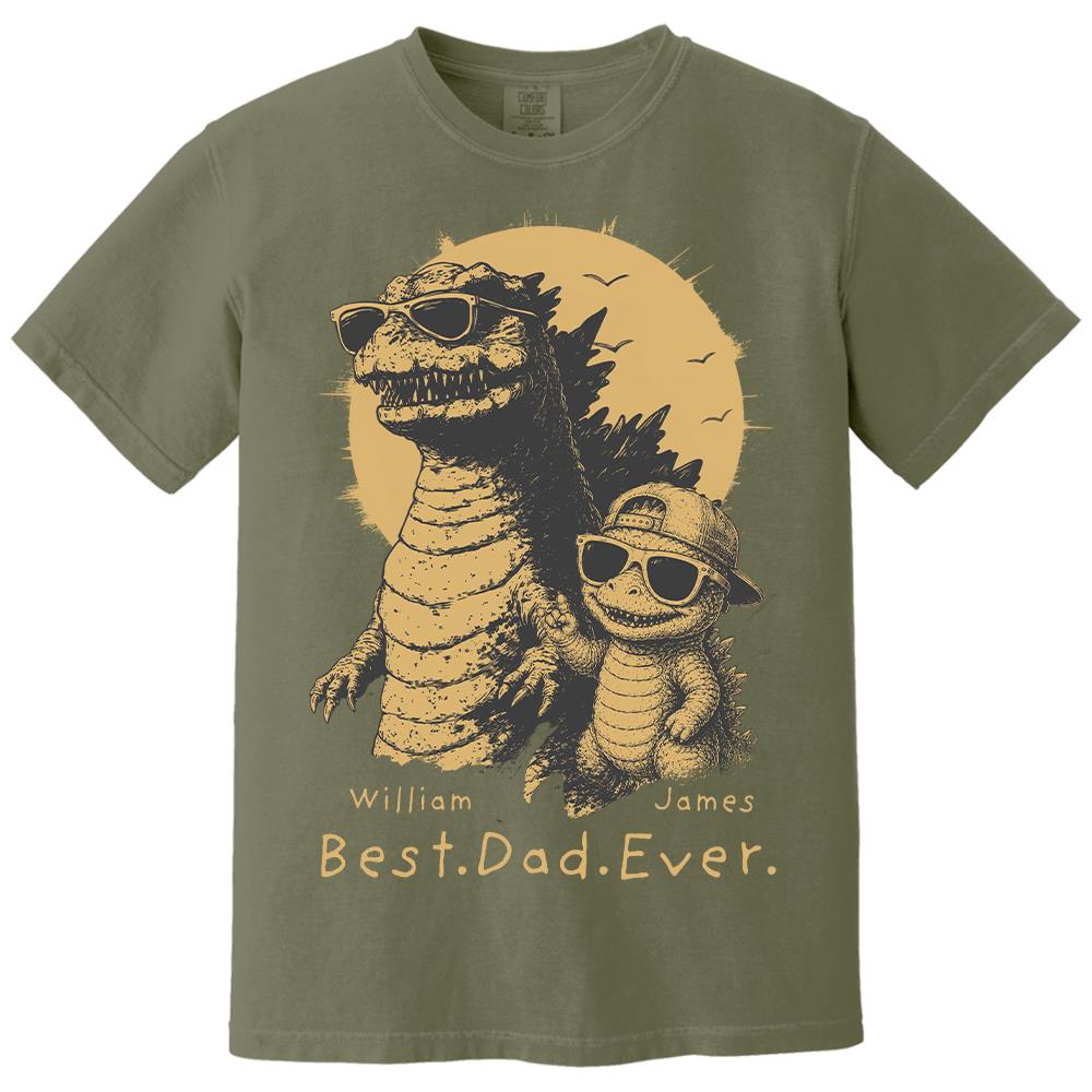 Personalized Best Dad Ever Dadzilla T-Shirt Father Day Gifts for Dad Funny Papa Tshirt Cool Daddy Dinosaur Tee New Art Hv01