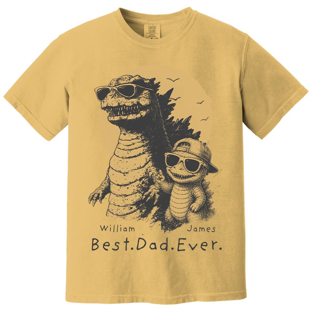Personalized Best Dad Ever Dadzilla T-Shirt Father Day Gifts for Dad Funny Papa Tshirt Cool Daddy Dinosaur Tee New Art Hv01