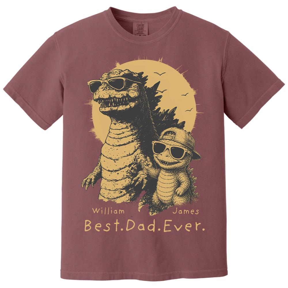 Personalized Best Dad Ever Dadzilla T-Shirt Father Day Gifts for Dad Funny Papa Tshirt Cool Daddy Dinosaur Tee New Art Hv01