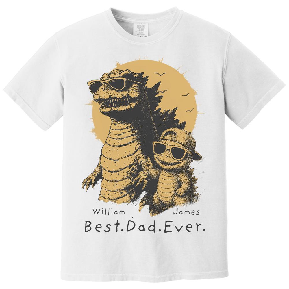 Personalized Best Dad Ever Dadzilla T-Shirt Father Day Gifts for Dad Funny Papa Tshirt Cool Daddy Dinosaur Tee New Art Hv01