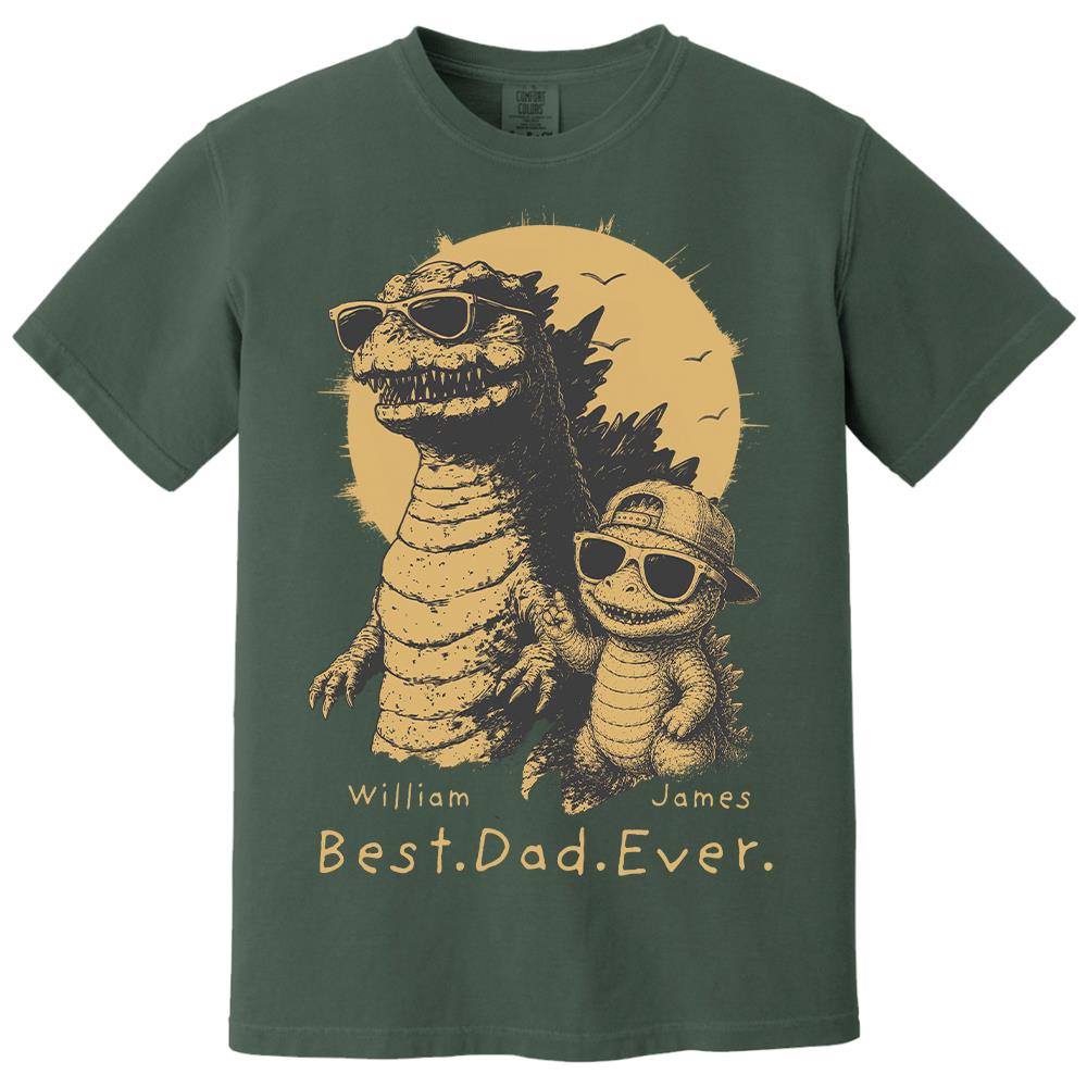Personalized Best Dad Ever Dadzilla T-Shirt Father Day Gifts for Dad Funny Papa Tshirt Cool Daddy Dinosaur Tee New Art Hv01