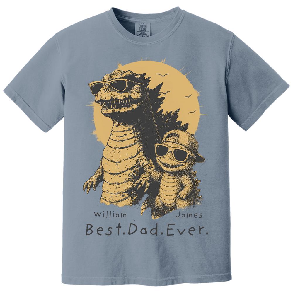Personalized Best Dad Ever Dadzilla T-Shirt Father Day Gifts for Dad Funny Papa Tshirt Cool Daddy Dinosaur Tee New Art Hv01