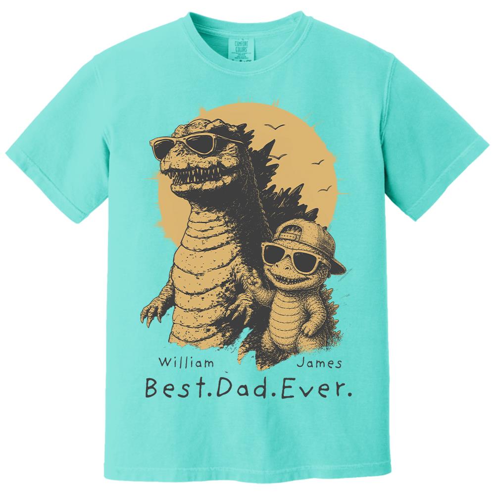 Personalized Best Dad Ever Dadzilla T-Shirt Father Day Gifts for Dad Funny Papa Tshirt Cool Daddy Dinosaur Tee New Art Hv01