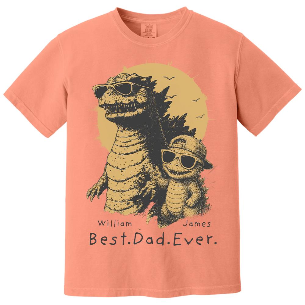 Personalized Best Dad Ever Dadzilla T-Shirt Father Day Gifts for Dad Funny Papa Tshirt Cool Daddy Dinosaur Tee New Art Hv01
